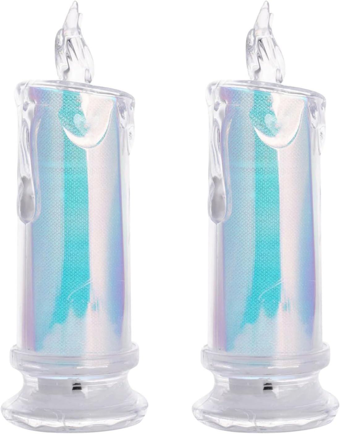 Paquete de 2 velas falsas sin llama, velas LED decorativas, funciona con pilas, para centro de mesa, decoración de lámpara de vela para Navidad,