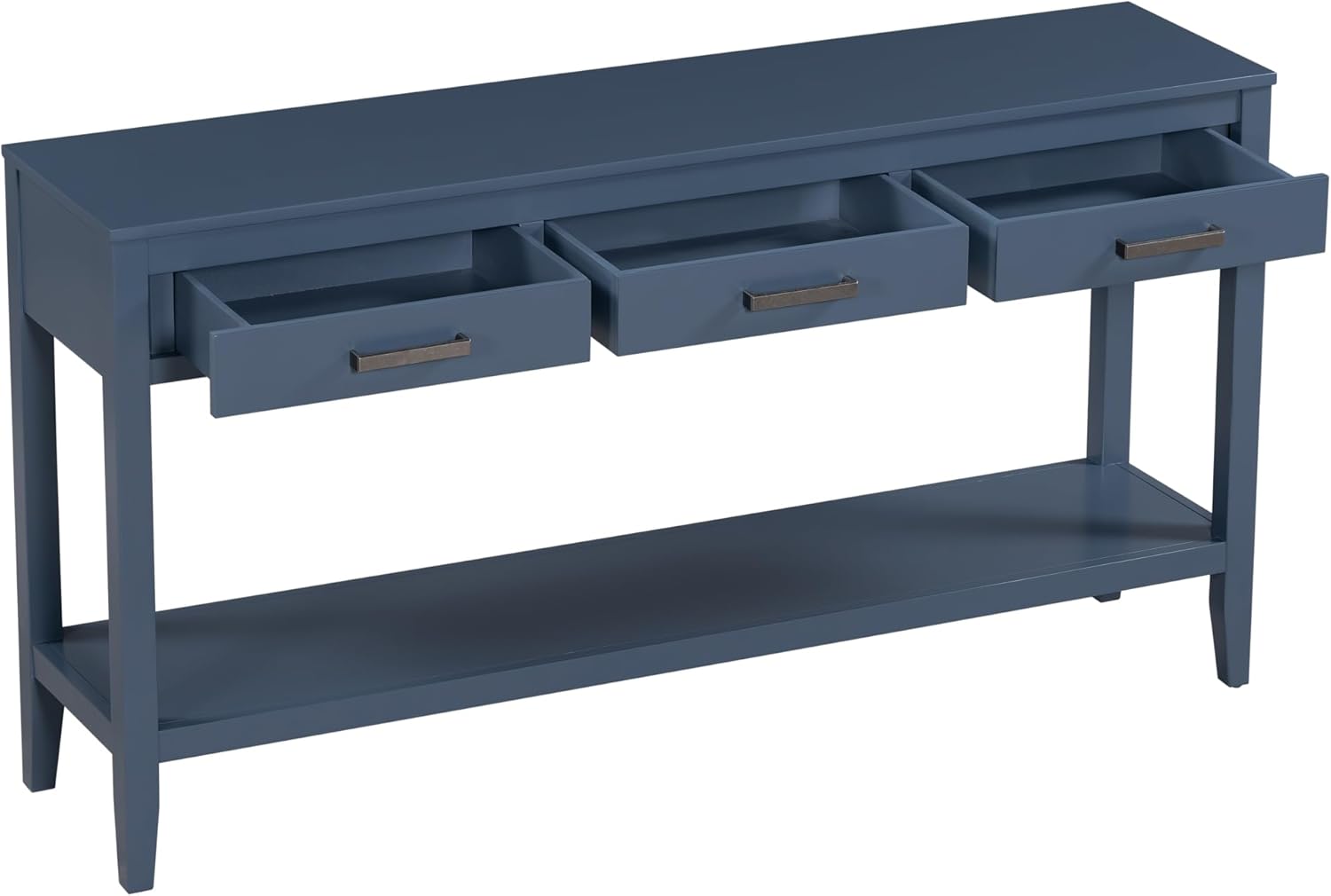 Moderna mesa consola de 3 cajones con 1 estante, mesa auxiliar de madera maciza para pasillo, sala de estar, vestíbulo, pasillo, fácil de montar