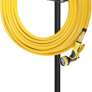 HOOPLE Soporte para manguera de jardín, carrete de manguera desmontable, colgador de manguera de agua de metal resistente, soporte de manguera de HOOPLE Soporte para manguera de jardín, carrete de manguera desmontable, colgador de manguera de agua de metal resistente, soporte de manguera de