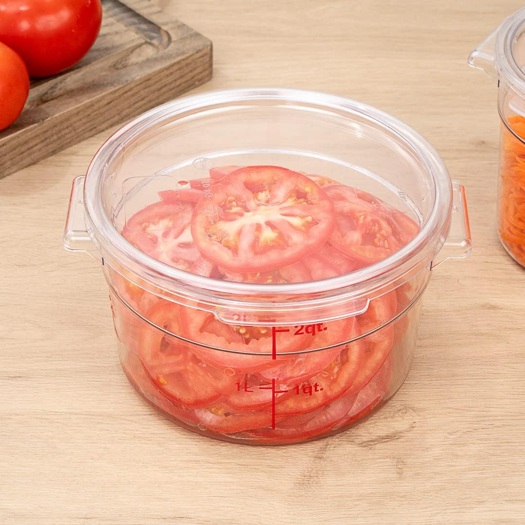 Restaurantware Solo tapa tapa Met Lux para contenedores de almacenamiento de alimentos de 2 y 4 cuartos de galón, 1 tapa redonda para contenedores