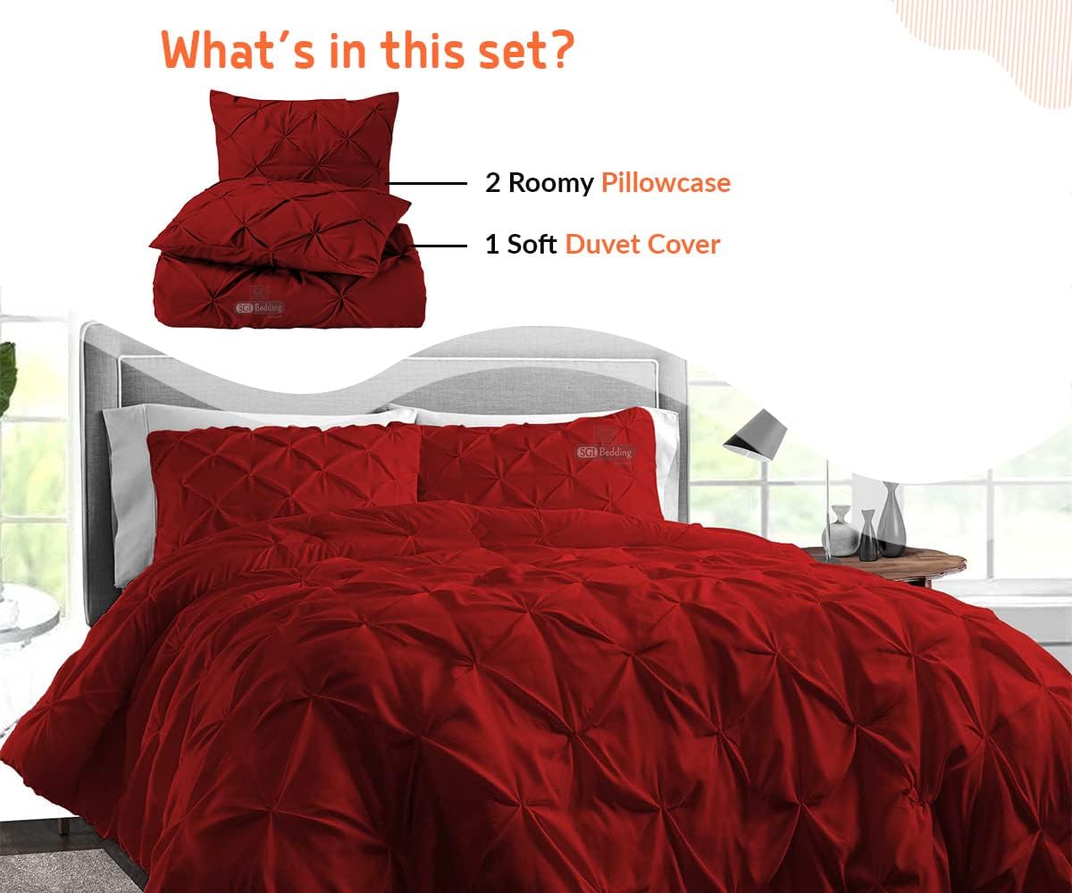 SGI bedding Lujoso juego de funda de edredón de 1000 hilos, color borgoña, funda de edredón suave y esponjosa para invierno, ropa de cama de algodón