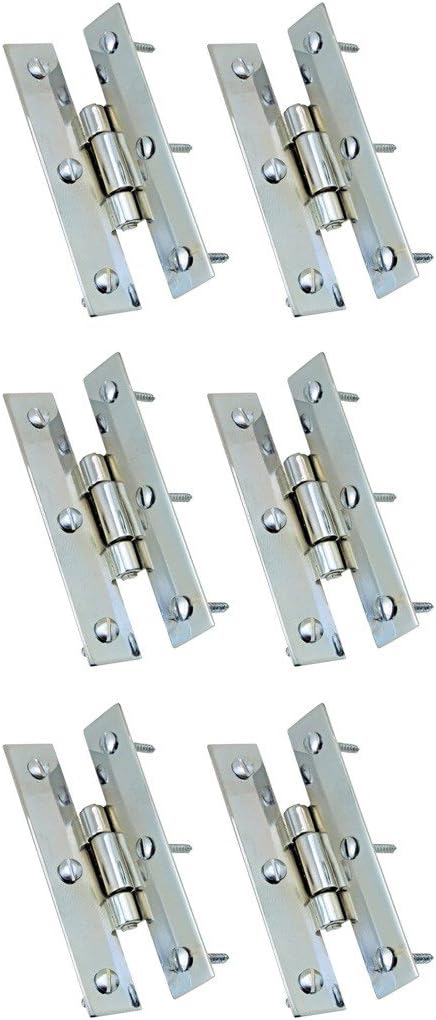 Renovators Supply Manufacturing H – Bisagras de gabinete de cocina de latón fundido sólido con acabado cromado de 3.5 pulgadas, paquete de 6