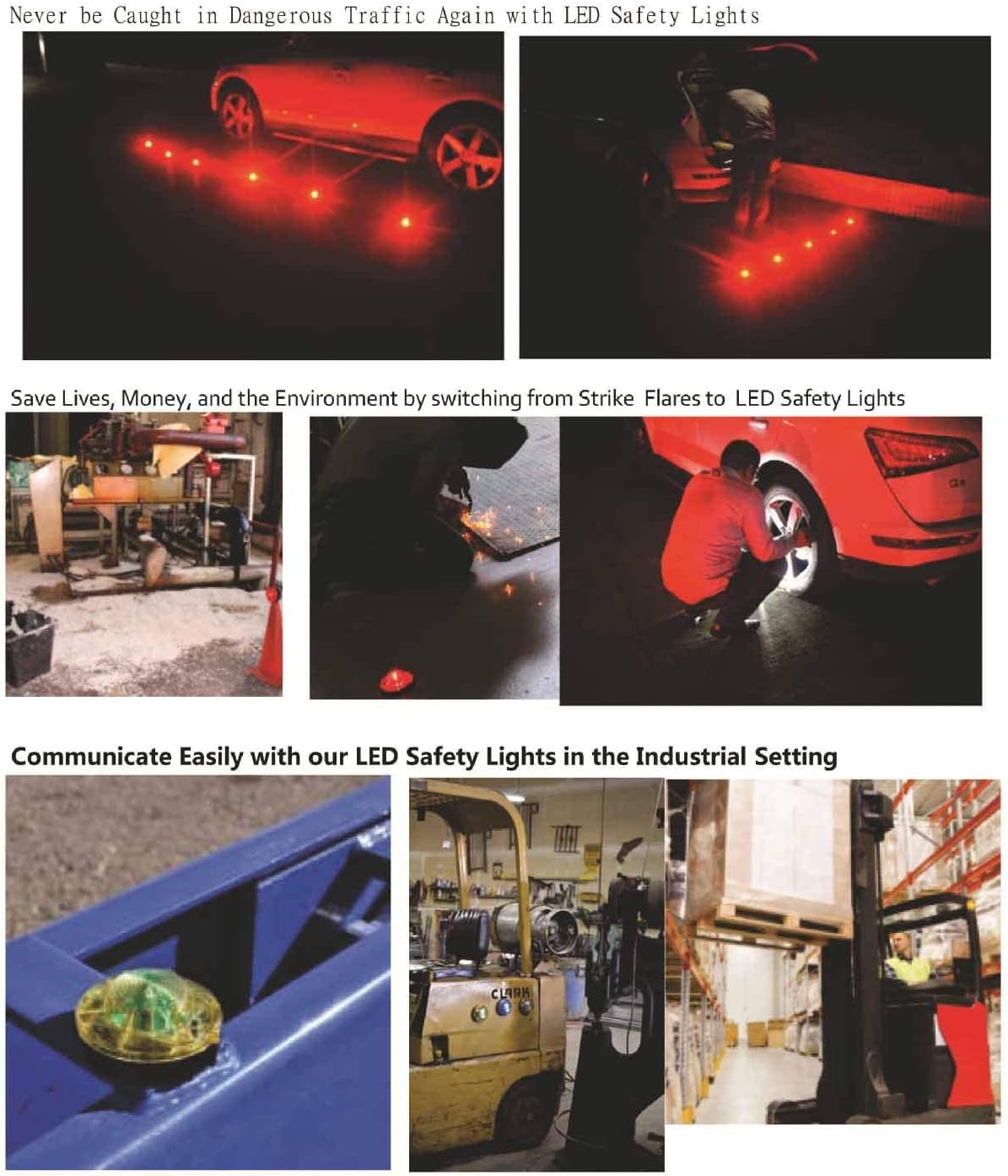 Luces intermitentes para carretera, luz de advertencia de seguridad, luz estroboscópica LED de emergencia con base magnética para vehículos y