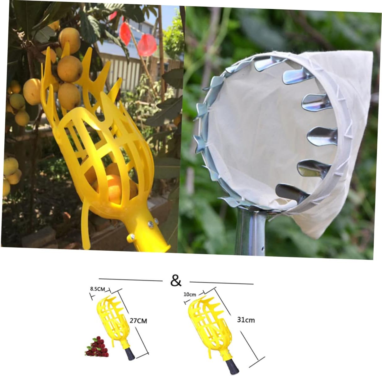 Yardwe Recogedor de nueces, recogedor de frutos secos, recogedor de frutas, herramienta de recogida de frutas, herramienta para recoger árboles
