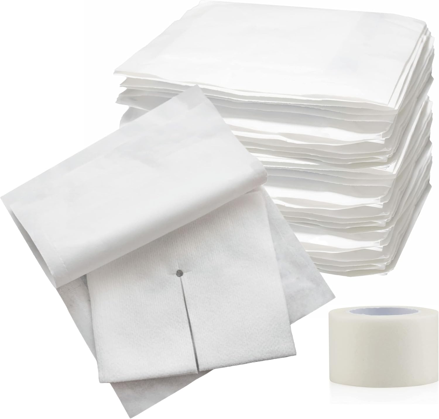 Gasa de esponja de drenaje dividido de 4 x 4 estériles de 6 capas paquete de 50 vendaje absorbente precortado de 4 x 4 pulgadas no tejido para