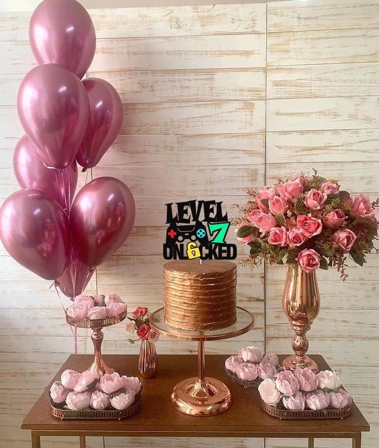 Level 7th – Letrero desbloqueado para decoración de pastel de feliz 7 cumpleaños, decoración de pastel de nivel séptimo para controlador de