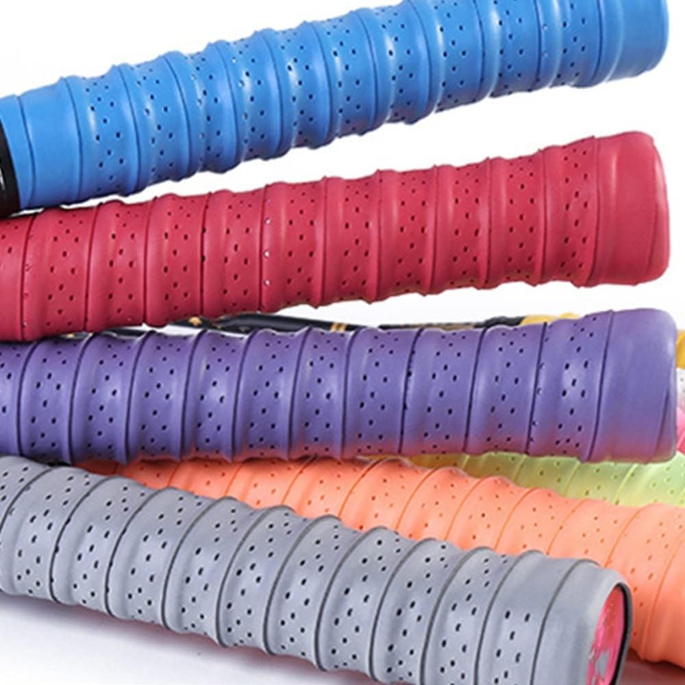 MiOYOOW 5PCS Racket Grip Tape, Anti Slip Breathable Badminton Racket Grip Holster for Tennis, Badminton, Squash Rackets Grip, Fishing Rod