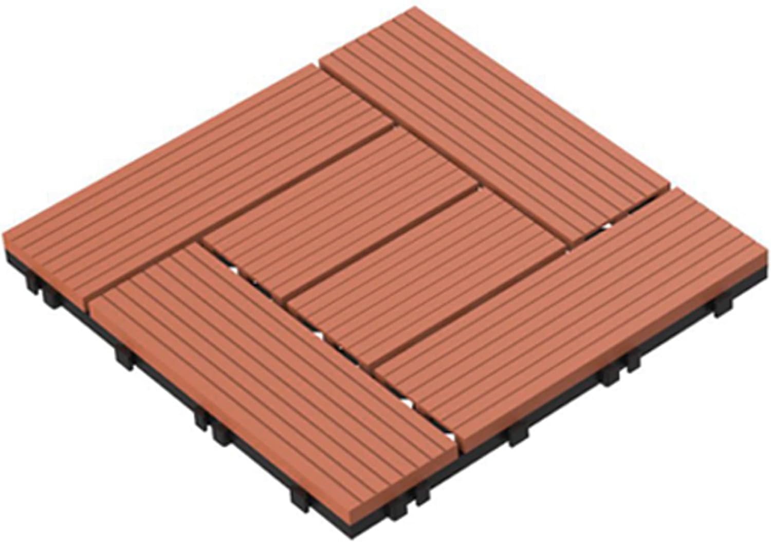 Pure Garden Paquete de 24 azulejos para terrazas al aire libre, terracota