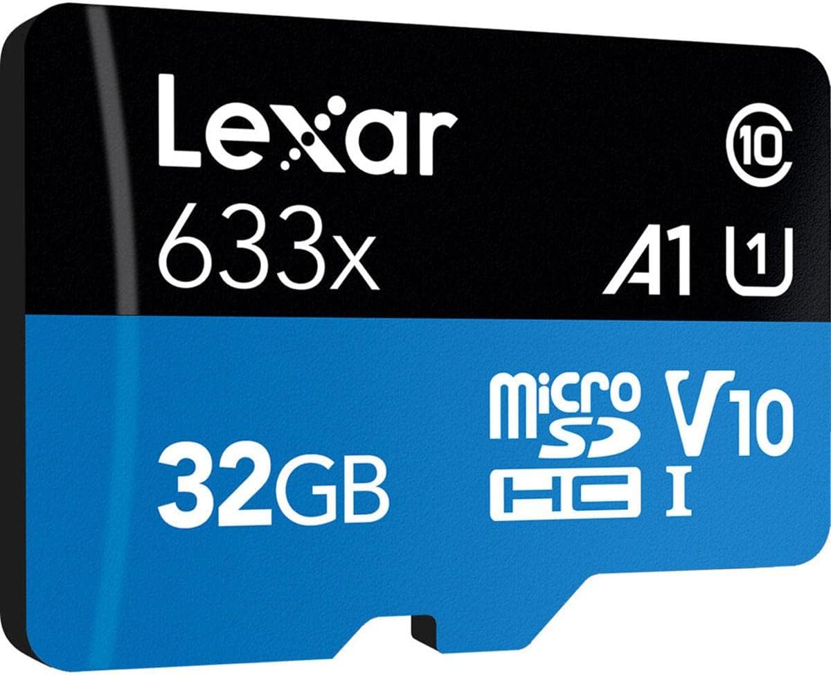 Lexar Tarjeta micro SD 633x de alto rendimiento de 32 GB (paquete de 2) con adaptador SD, UHS-I, C10, U1, A1, video Full HD y 4K, lectura de hasta