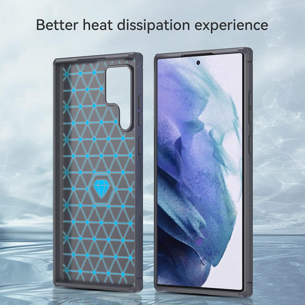 Spevert Funda para Samsung Galaxy S22 Ultra, funda para Samsung Galaxy S22 Ultra con absorción de golpes, a prueba de arañazos, textura cepillada,