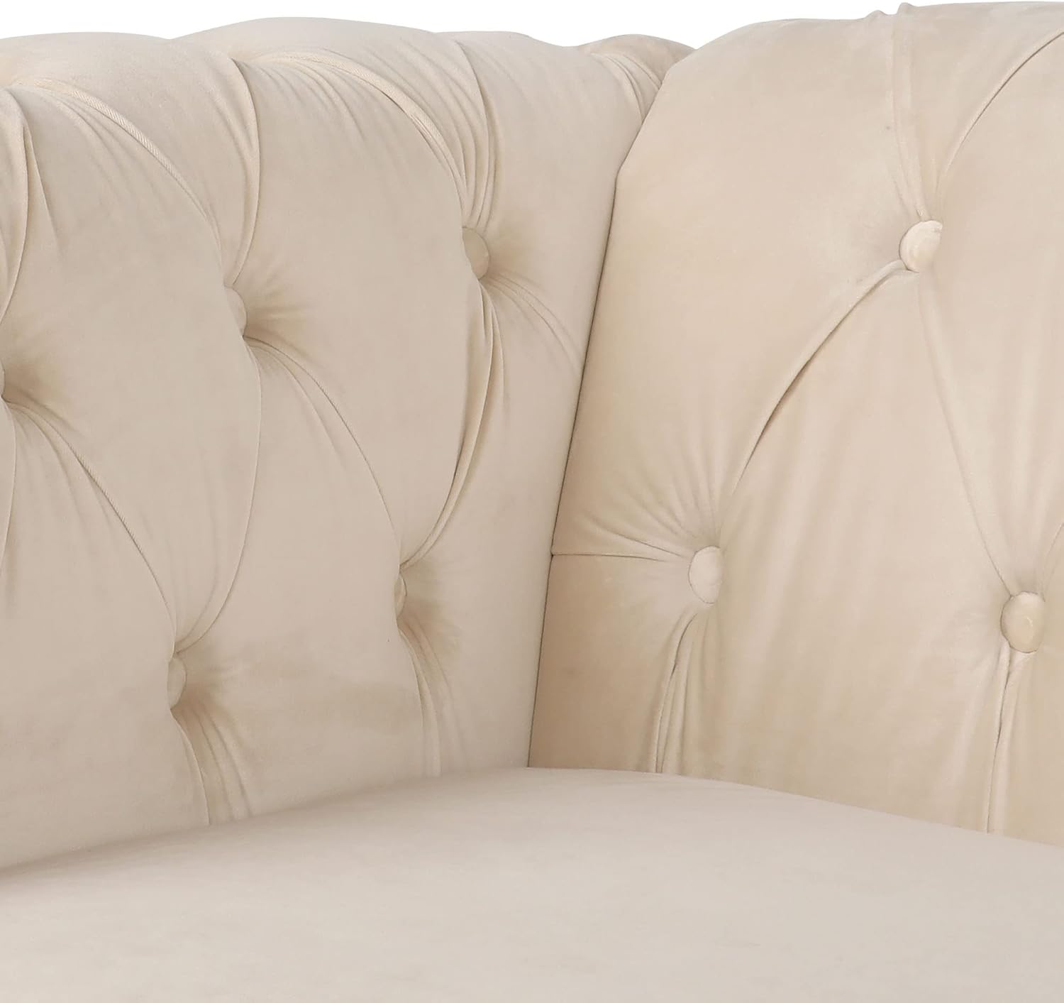 Juego de 2 muebles de sala de estar, juego de sofás Chesterfield de terciopelo Chesterfield y sillas de club Chesterfield con brazos de