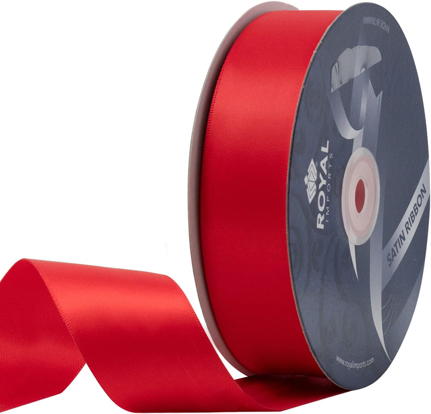 Royal Imports Cinta de tela de satén de doble cara (1 12 pulgadas) para envolver regalos, hacer lazos, decoración del cabello, vacaciones, bodas,