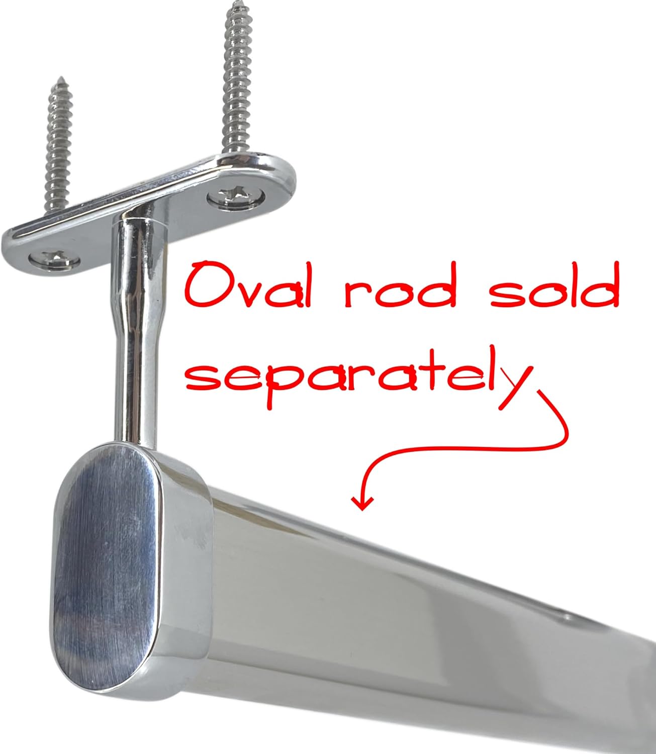 Percha ovalada para barra de armario  0.591 in x 1.181 in  Cromo pulido  Paquete de 2