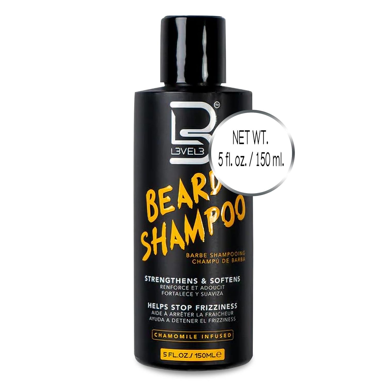 L3 Champú para barba Level 3 – Limpia y nutre tu vello facial – Suaviza y doma las barbas encrespadas