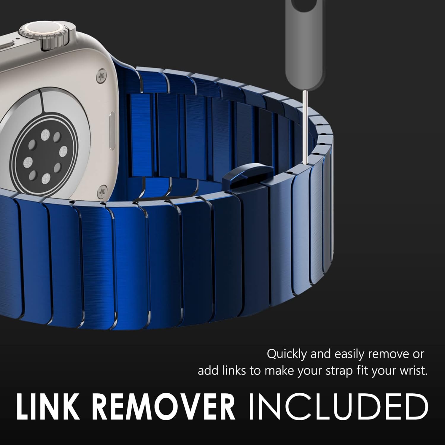 NewWays Correa de acero inoxidable compatible con Apple Watch Band