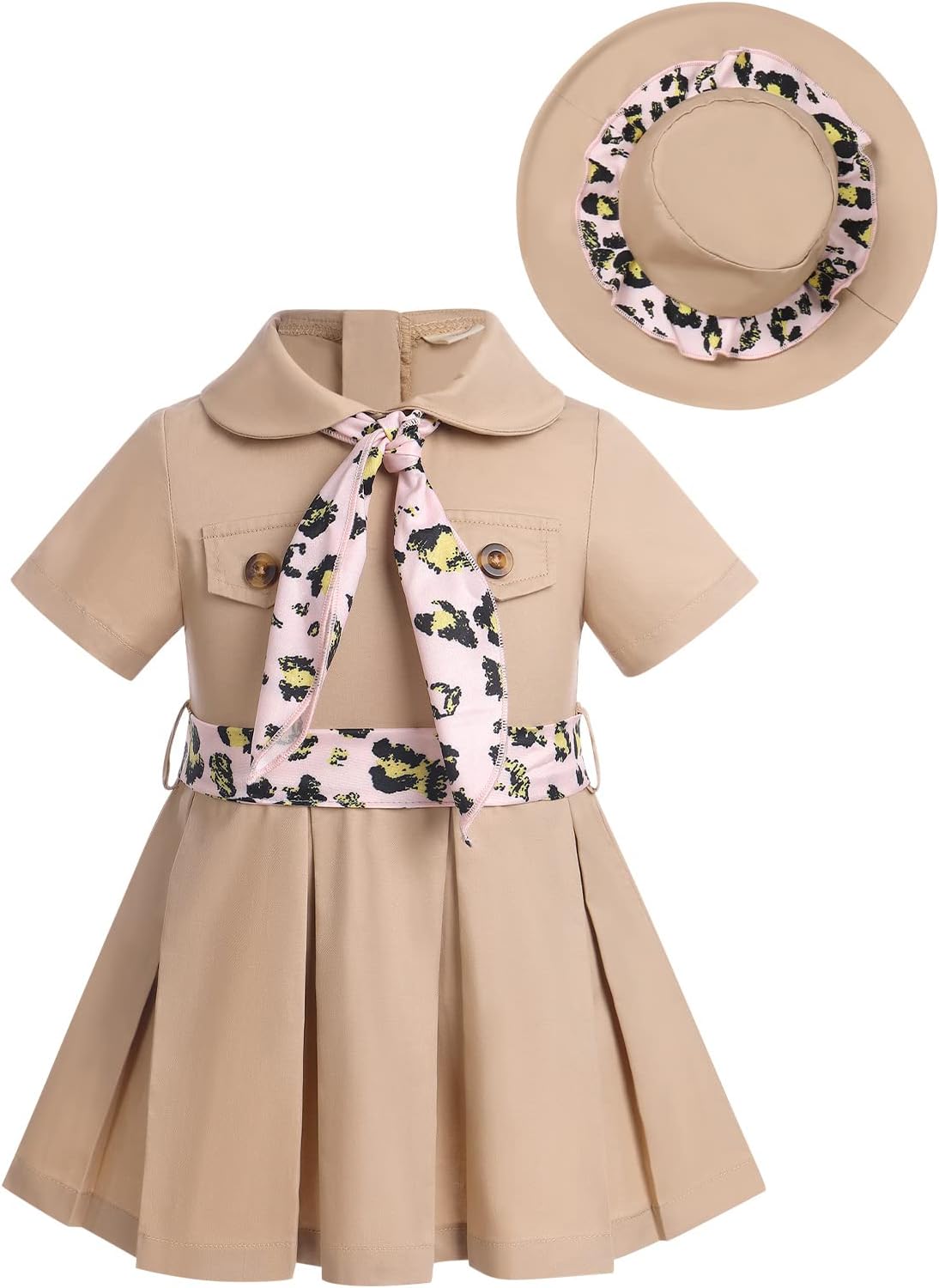IBTOM CASTLE Conjunto de ropa de primer cumpleaños para niña, camiseta de manga corta + pantalones cortos con volantes + diadema de princesa pastel