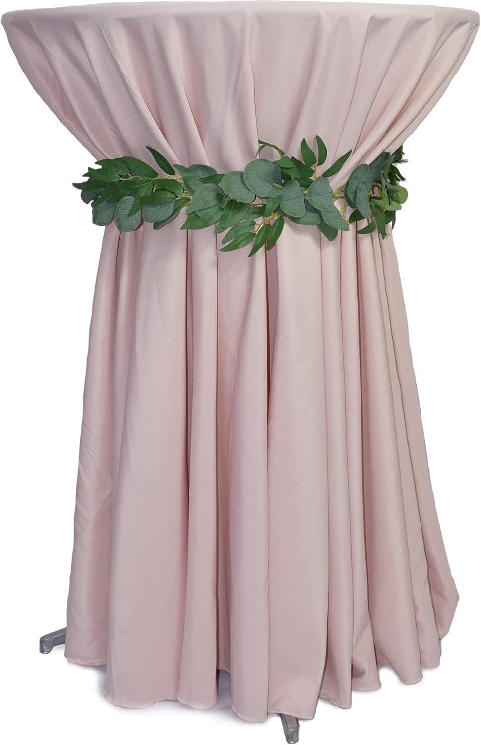 YOUR CHAIR COVERS – Mantel redondo de poliéster prémium de 120 pulgadas – Mantel de lino color rubor para mesas redondas estándar