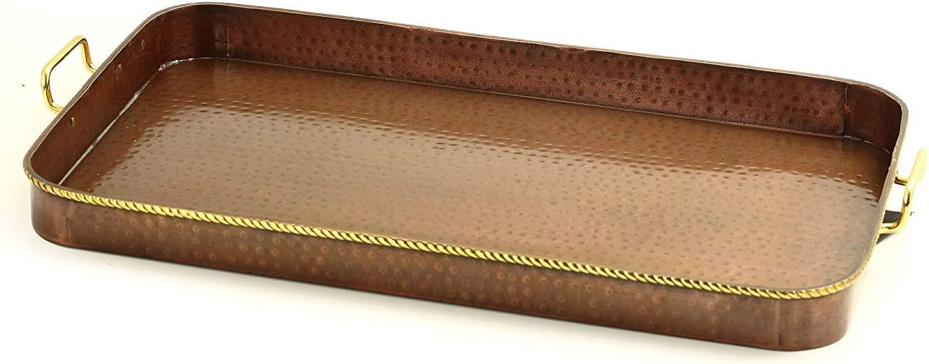 NuSteel TG-861AC – Bandeja rectangular martillada para 18 porciones para utensilios de cocina, fiesta, bar, hogar y uso al aire libre, los mejores