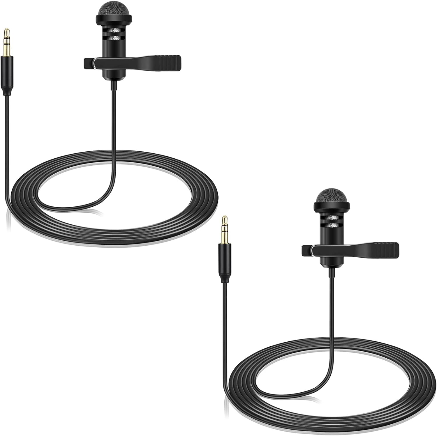 Paquete de 2 micrófonos Lavalier compatibles con DJI Mic 2 y Rode Wireless ProWireless GO 2  II transmisores – Omnidireccional Lav Lapel Wearable