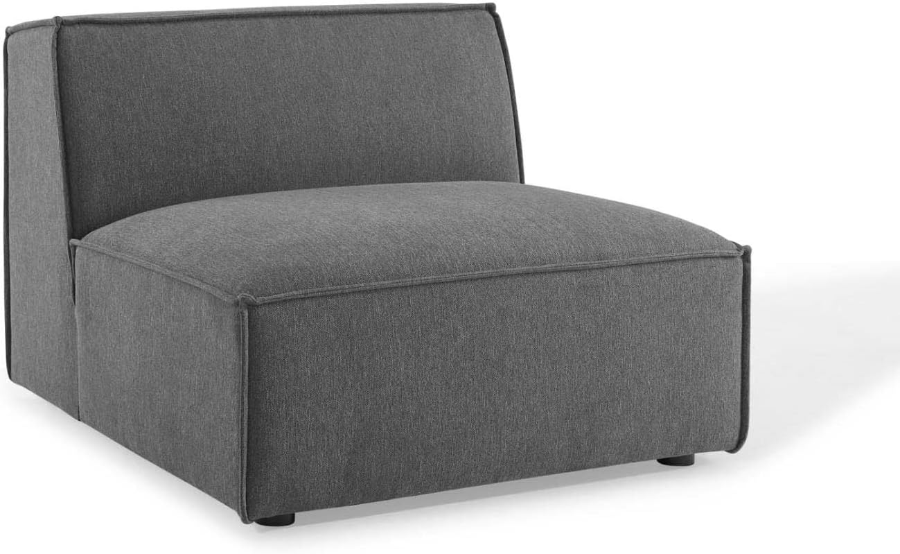 Modway Restore – Sofá modular tapizado, 5 piezas con diván, color carbón