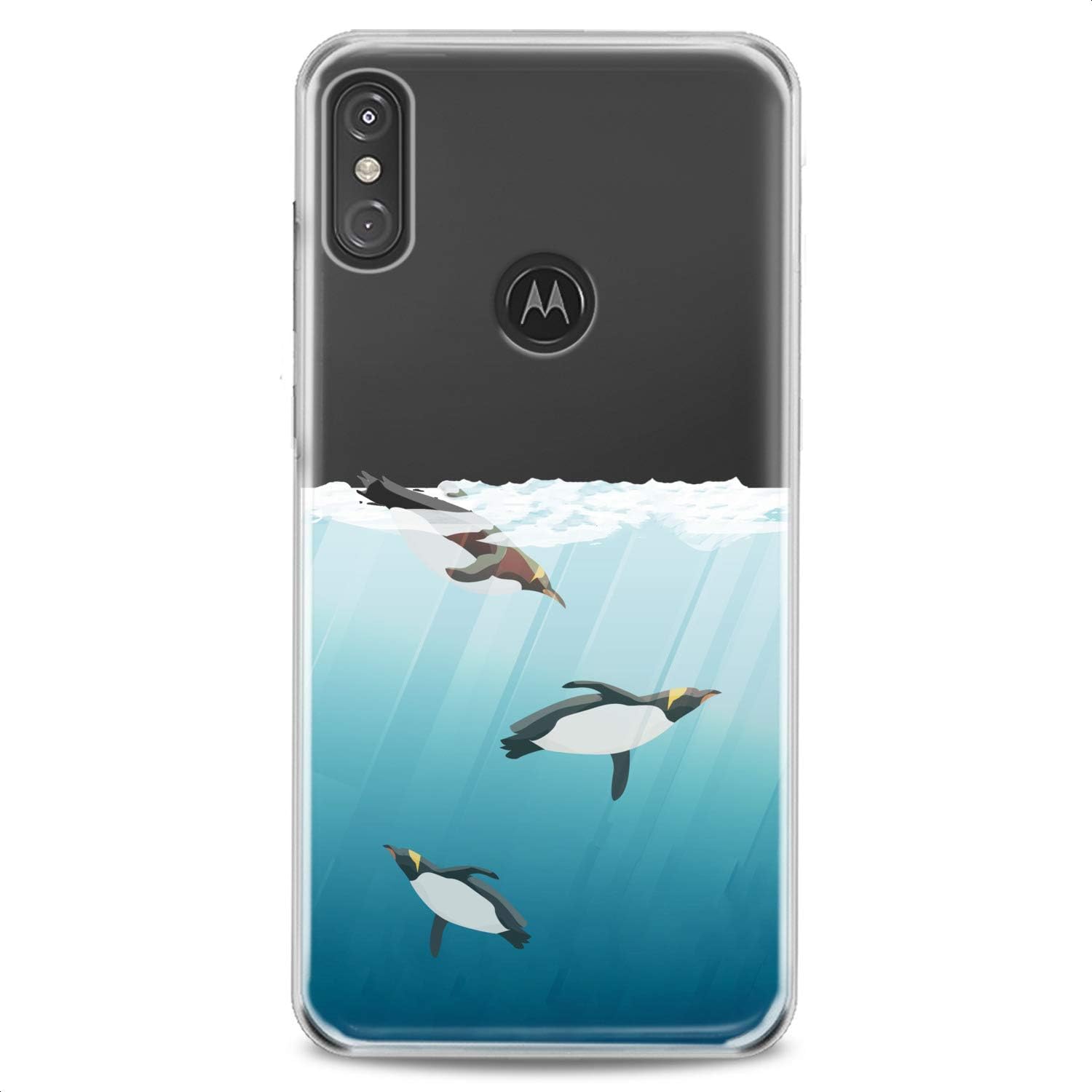 Funda de TPU compatible con Motorola G9 G8 Plus G7 E20 P40 Z4 Edge 20 G22 Stylus Pingüinos Natación Lindo Diseño Lindos Animales Claro Slim Fit Art