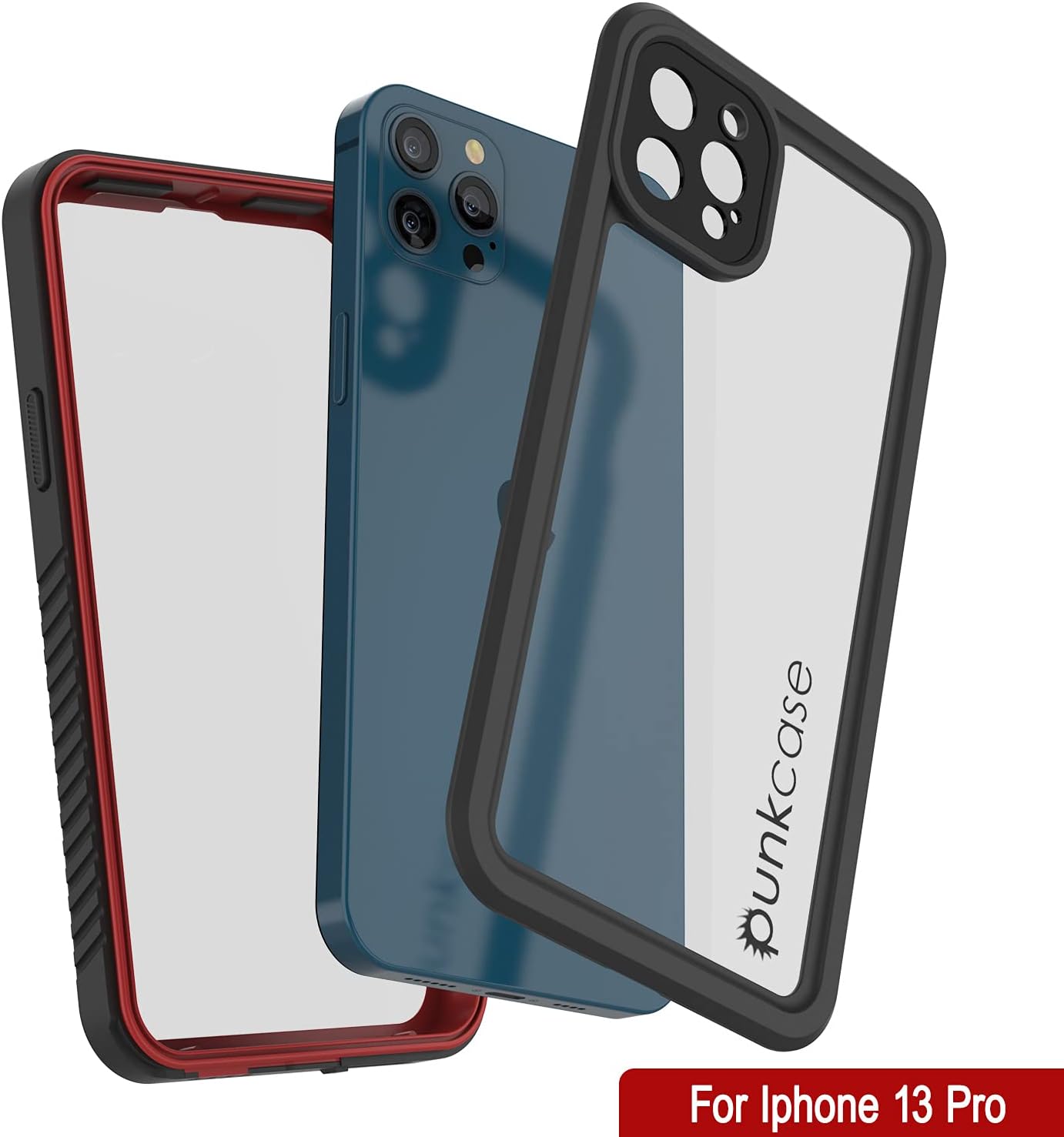 Punkcase Funda impermeable para iPhone 13 Pro Extreme Series Slim Fit Certificado IP68 a prueba de golpes a prueba de nieve con protector de