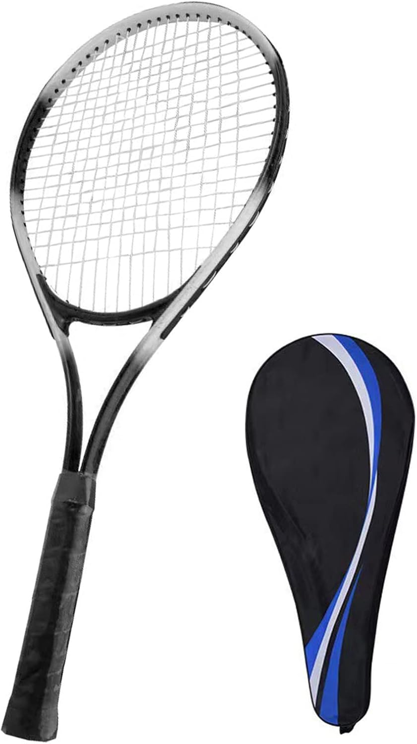 Racque de tenis para principiantes de 27 pulgadas para adultos, juego de raqueta individual ligera para mujeres y hombres con bolsa de transporte