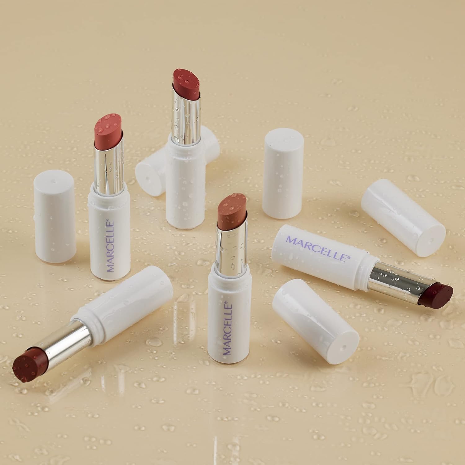 Marcelle Aceite en barra de color amante de los labios y cuidado, bronceado brillante, vegano, libre de crueldad, limpio, sin parabenos, sin