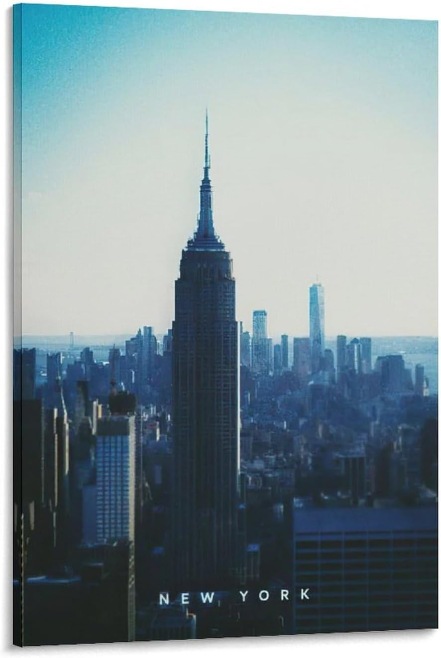 Arte decorativo de fotografía de paisaje urbano, póster de horizonte de la ciudad de Nueva York, pintura en lienzo de pared para el hogar, póster de