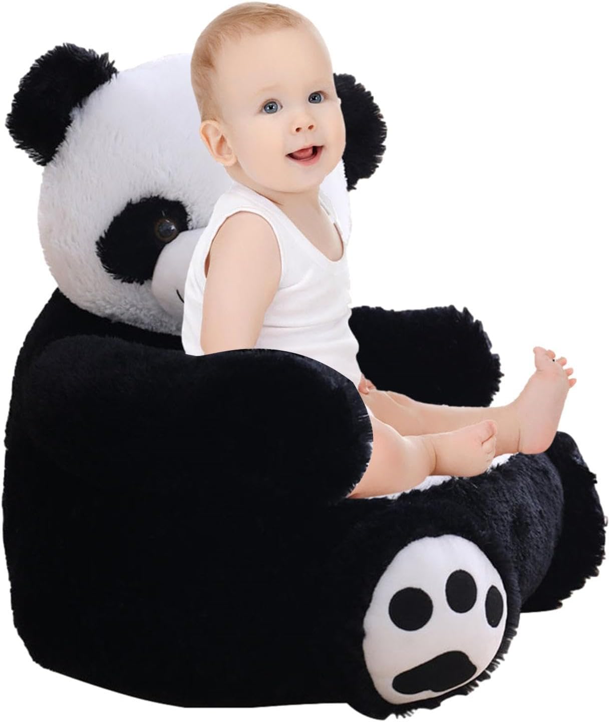 Silla de sofá para niños, sillón de felpa Panda, terciopelo y material de algodón PP, muebles de animales para niños, niños y niñas, cómoda silla