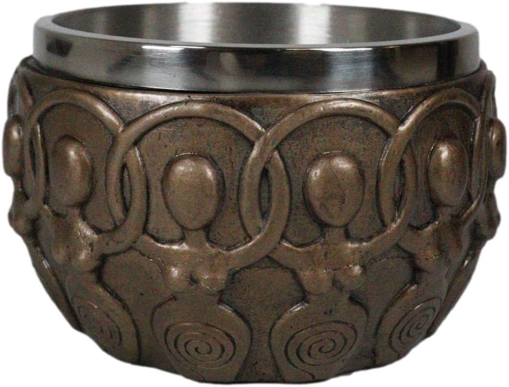 Ebros Gift Wicca Metafísica Energía Positiva Espiritual Divinidad Chamán Espiritual Espiral Triple Diosa Manchas Cuenco Estatuilla Scrying Vessel