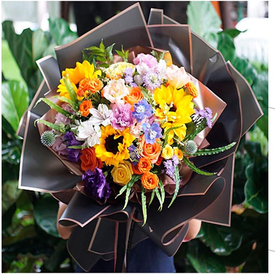 20 hojas de papel de regalo de flores impermeables de 23.6 x 23.6 pulgadas, papel de regalo floral impermeable para envolver flores frescas,