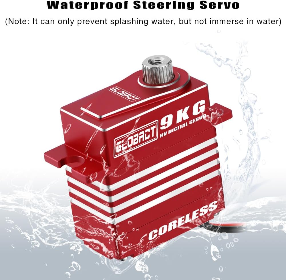 GLOBACT para TRX4M Servo 19.8 lbs Servo Digital de alto par Servo Motor sin núcleo Servo HV 4.8V-8.4V con Servo Montaje y brazo y enlace de