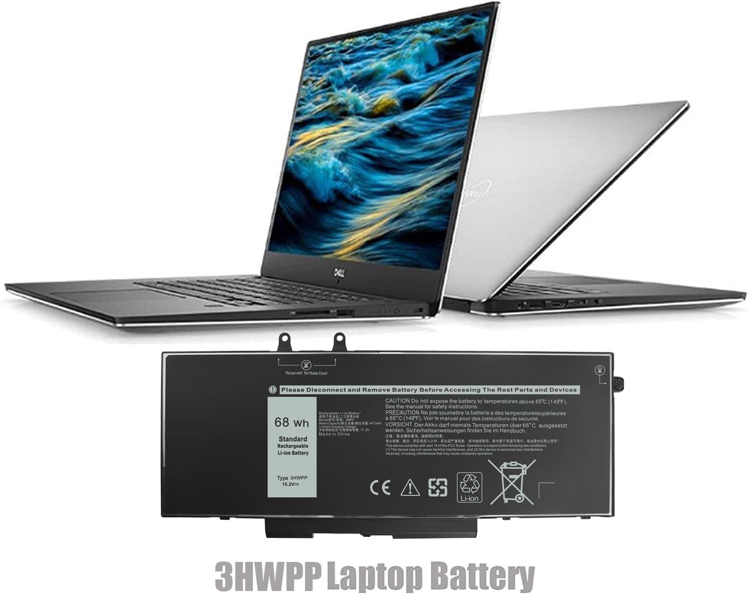 3HWPP 68Wh 15.2V Batería de repuesto para Dell Latitude 5410 5510 5501 5401 5411 5511 Inspiron 17 7500 7506 7706 2 en 1 Negro Precision 3541 3551