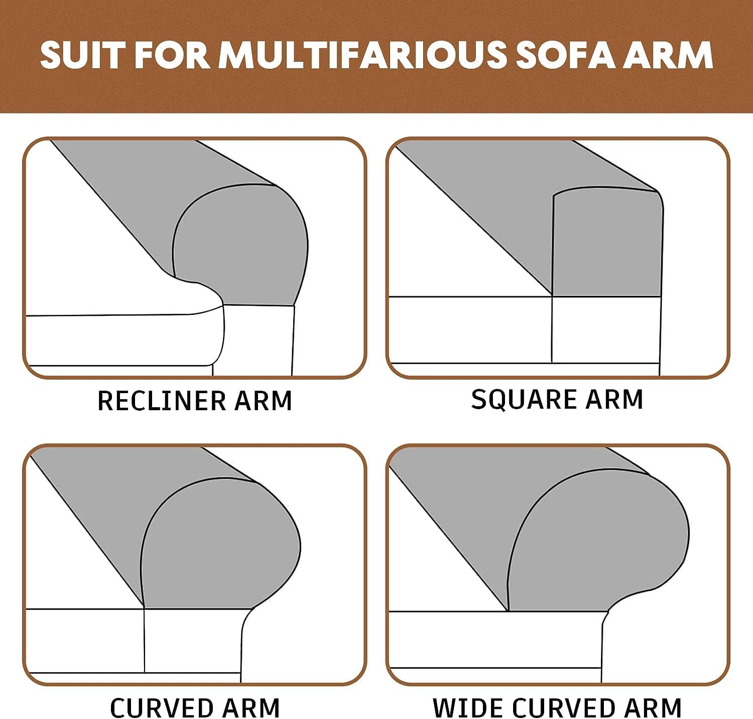 2 fundas antideslizantes para reposabrazos de sofá, fundas elásticas para sillón, protector elástico para el hogar, oficina, sillón reclinable, sofá