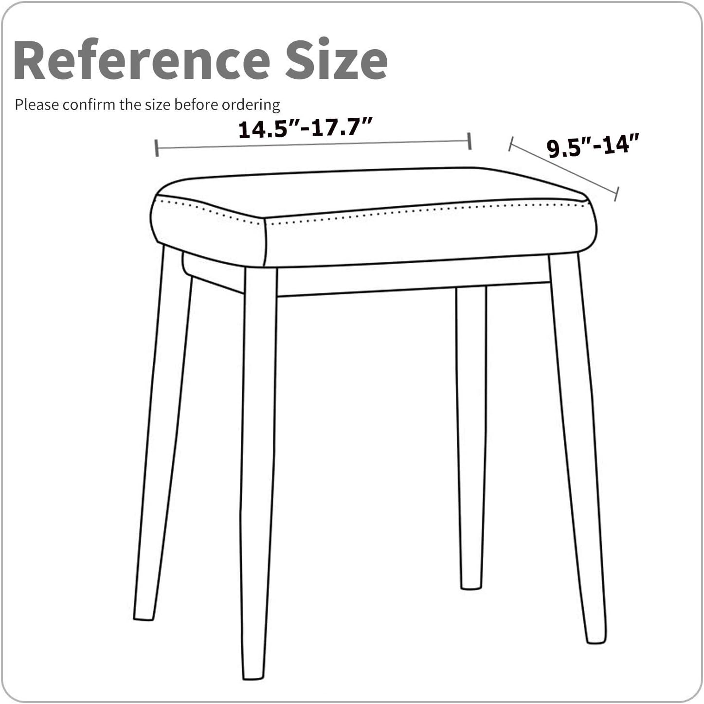 Sin silla, solo funda, fundas cuadradas para taburete de tocador, fundas de cojín para taburetes de pies, fundas de cojín para sillas de tocador,