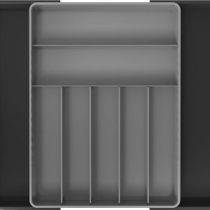 Simple Houseware Organizador de cubiertos para cajones de cocina, negrogris Simple Houseware Organizador de cubiertos para cajones de cocina, negrogris