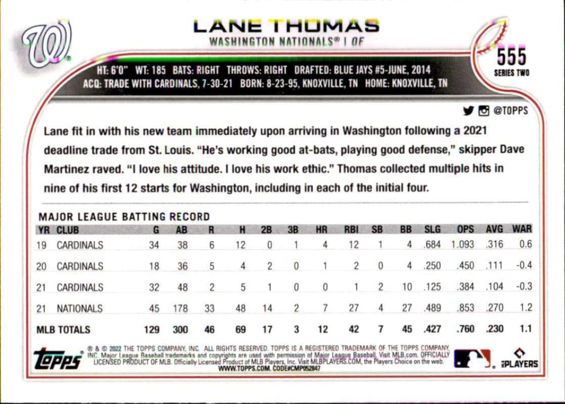 Lane Thomas 2022 Topps #555 NM+-MT+ MLB Baseball Nationals