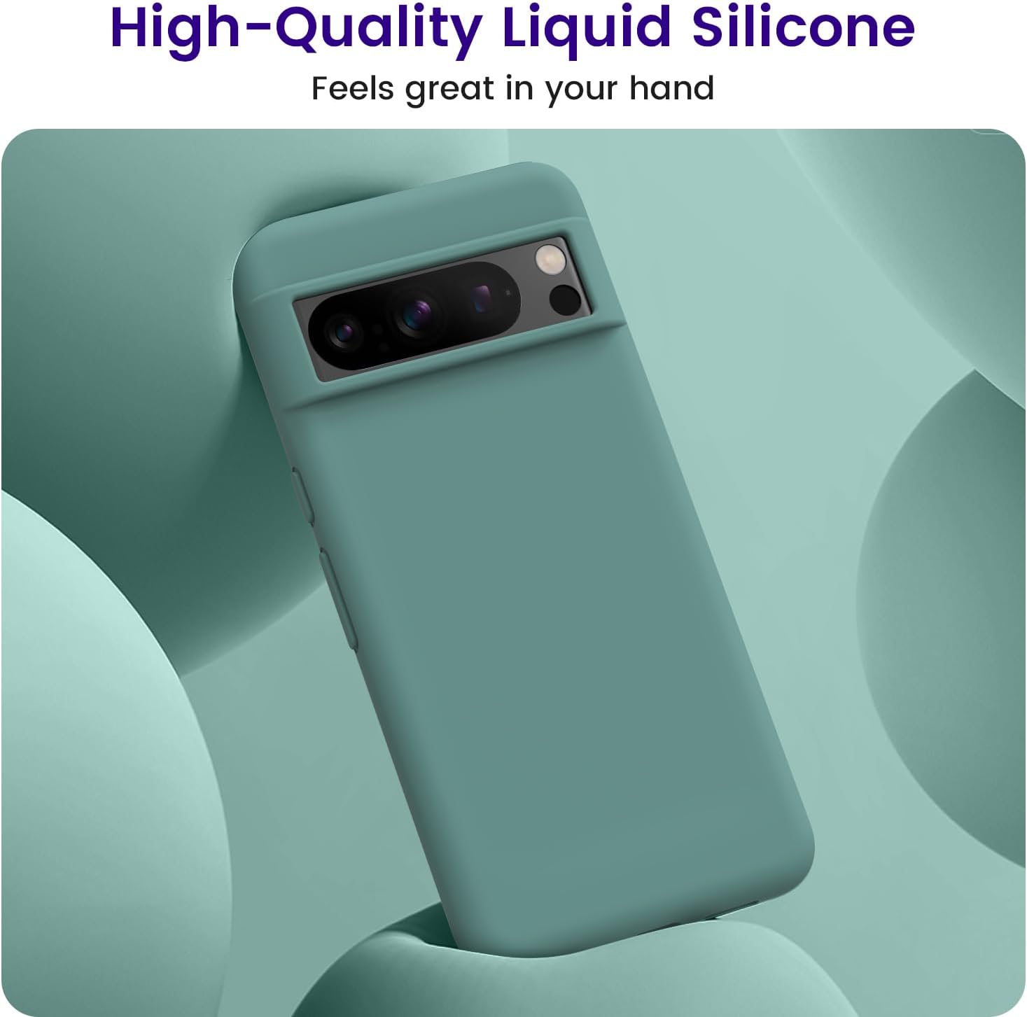 OTOFLY Funda diseñada para Pixel 8 Pro, protección contra caídas de grado militar, forro de microfibra antiarañazos, funda delgada de silicona a