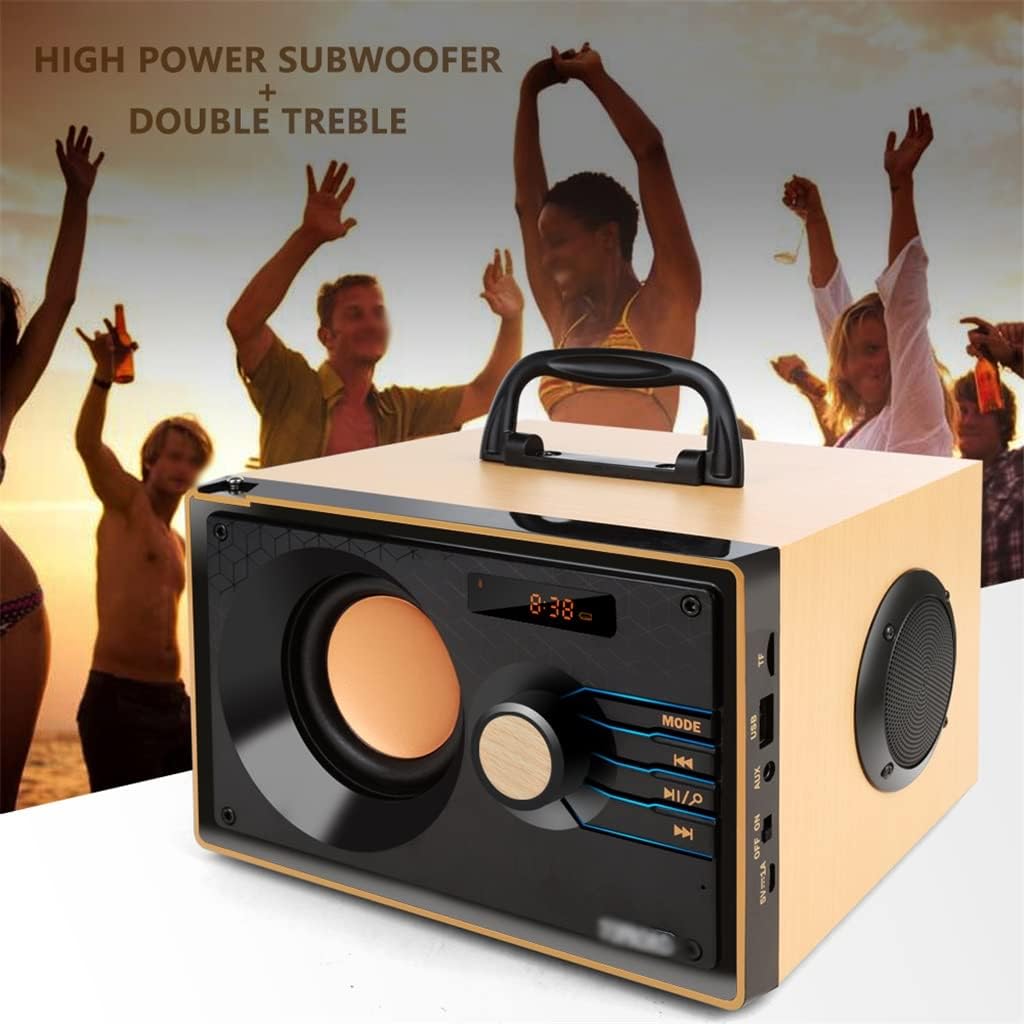 Altavoz Bluetooth portátil inalámbrico de alta potencia, radio FM, subwoofer estéreo al aire libre, soporte de graves de control remoto (color  A,