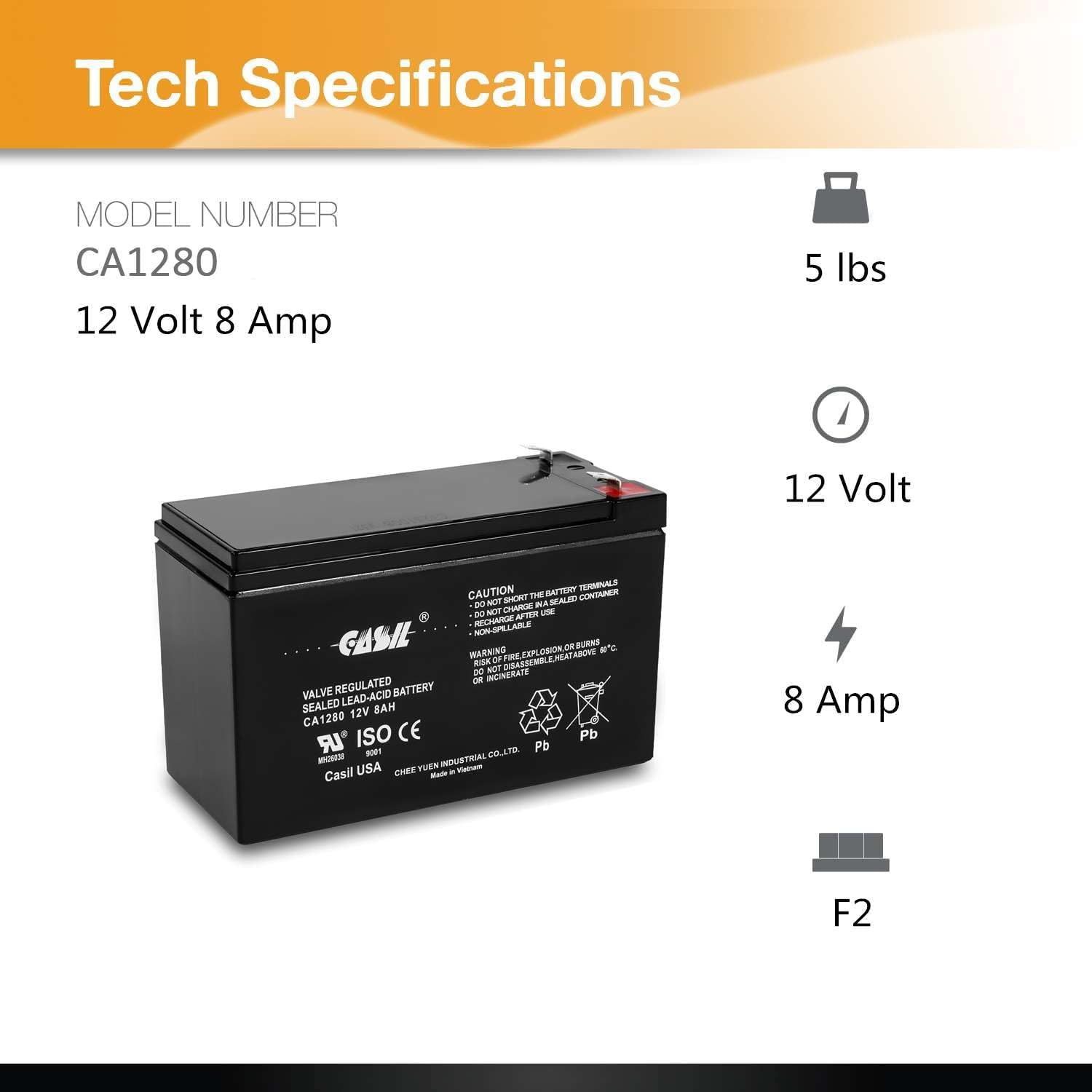 APC Back-UPS ES 750 – Batería de repuesto – Casil CA1280 12v 8ah
