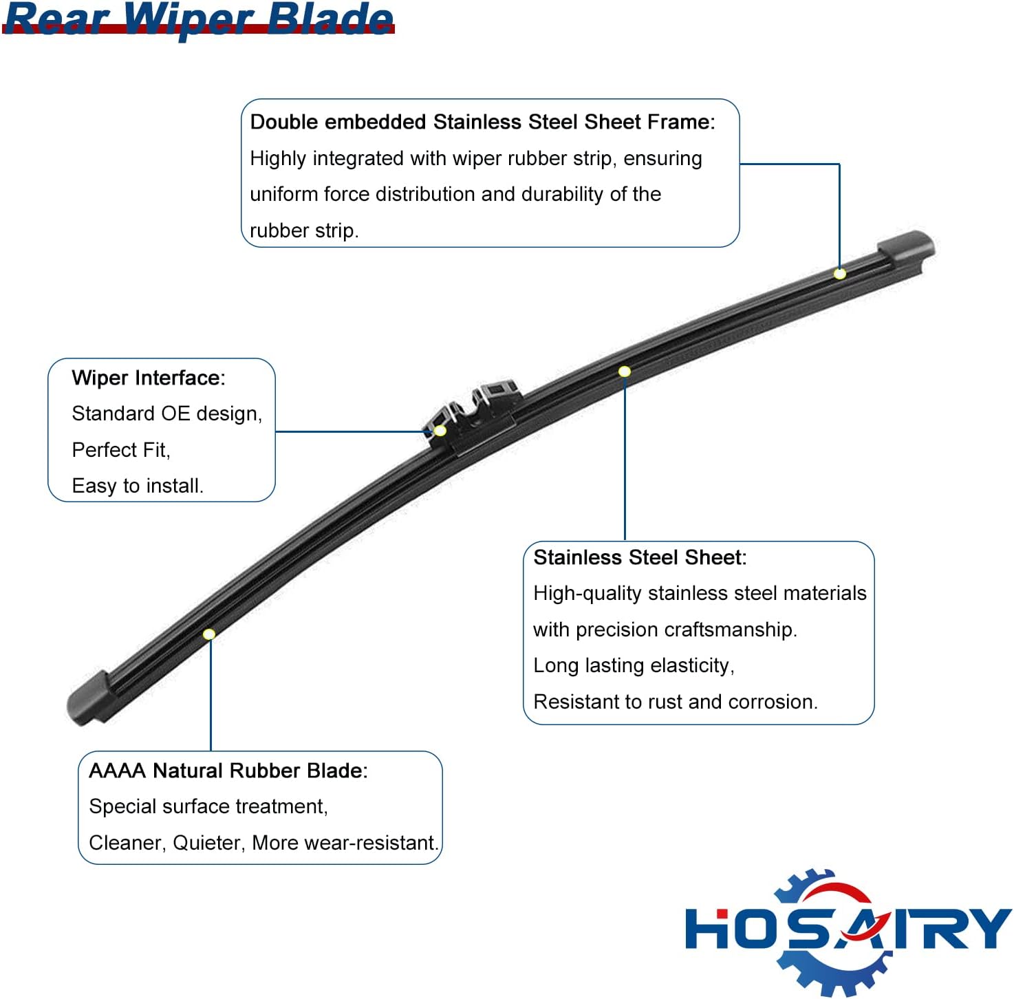 Juego de limpiaparabrisas trasero para Ford Escape Explorer 2011-2018, para Lincoln MKX MKC 2015-2019, conjunto de limpiaparabrisas trasero