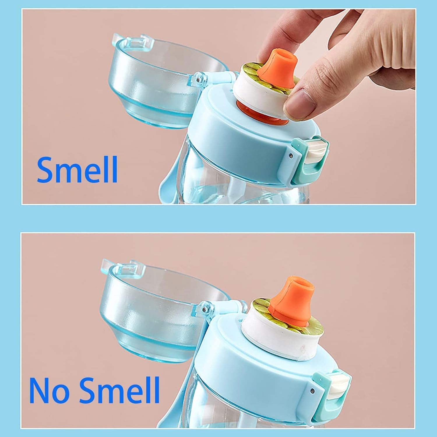 Botella de agua con cápsulas de sabor de 21.9 onzas  22.0 fl oz, botella de agua con fragancia de fruta, botella de agua reciclable para deportes,