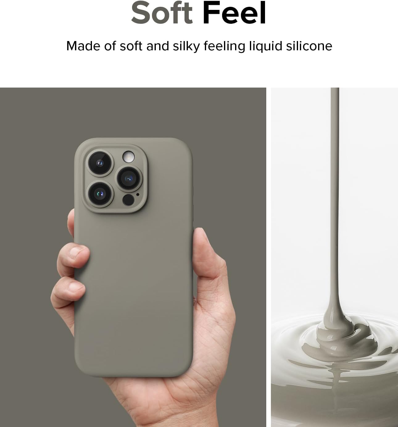 Ringke Funda magnética de silicona compatible con MagSafe diseñada para iPhone 15 Pro Max, se siente aterciopelada, ligera, delgada, linda, suave,