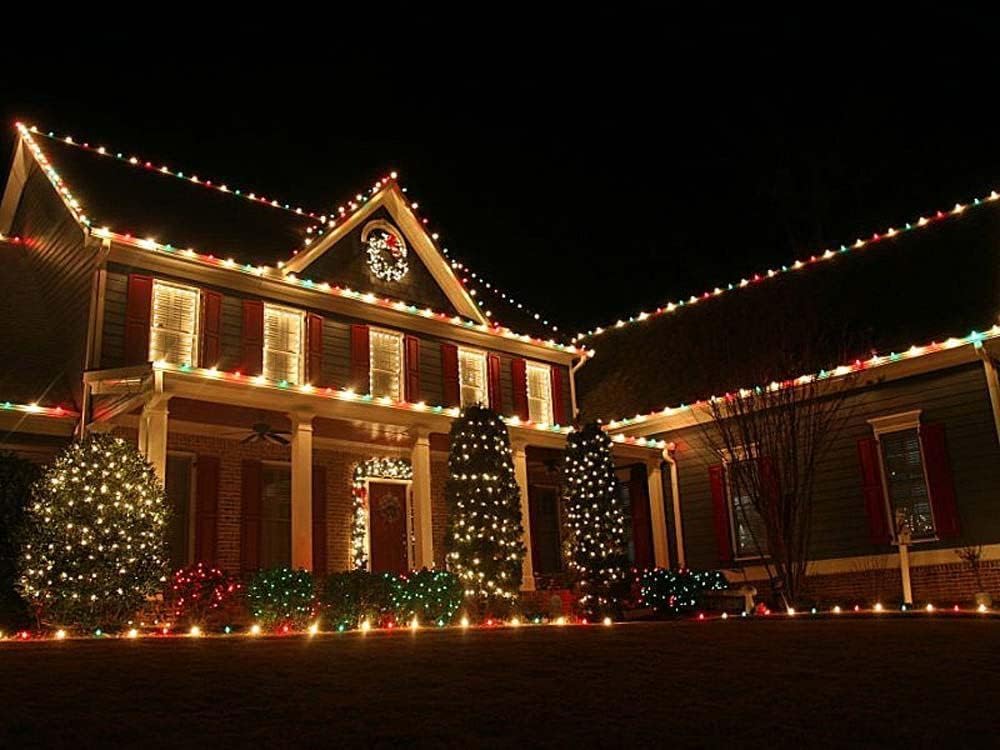 Novelty Lights Paquete de 25 bombillas de repuesto de cerámica C9 para exteriores, multicolor, base intermedia E17C9, 7 W