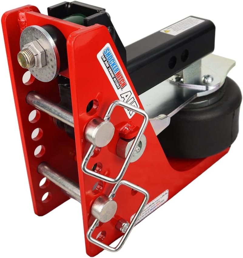 Enganche de aire Shocker con montaje combinado de bola (bolas de 2 pulgadas y 2-516 pulgadas), se adapta a enganche de 2 pulgadas – 12,000 libras