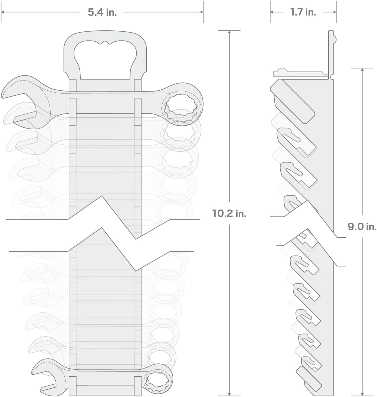 TEKTON Juego de llaves combinadas Stubby con soporte, 11 piezas (14-34 pulgadas)  WCB92401