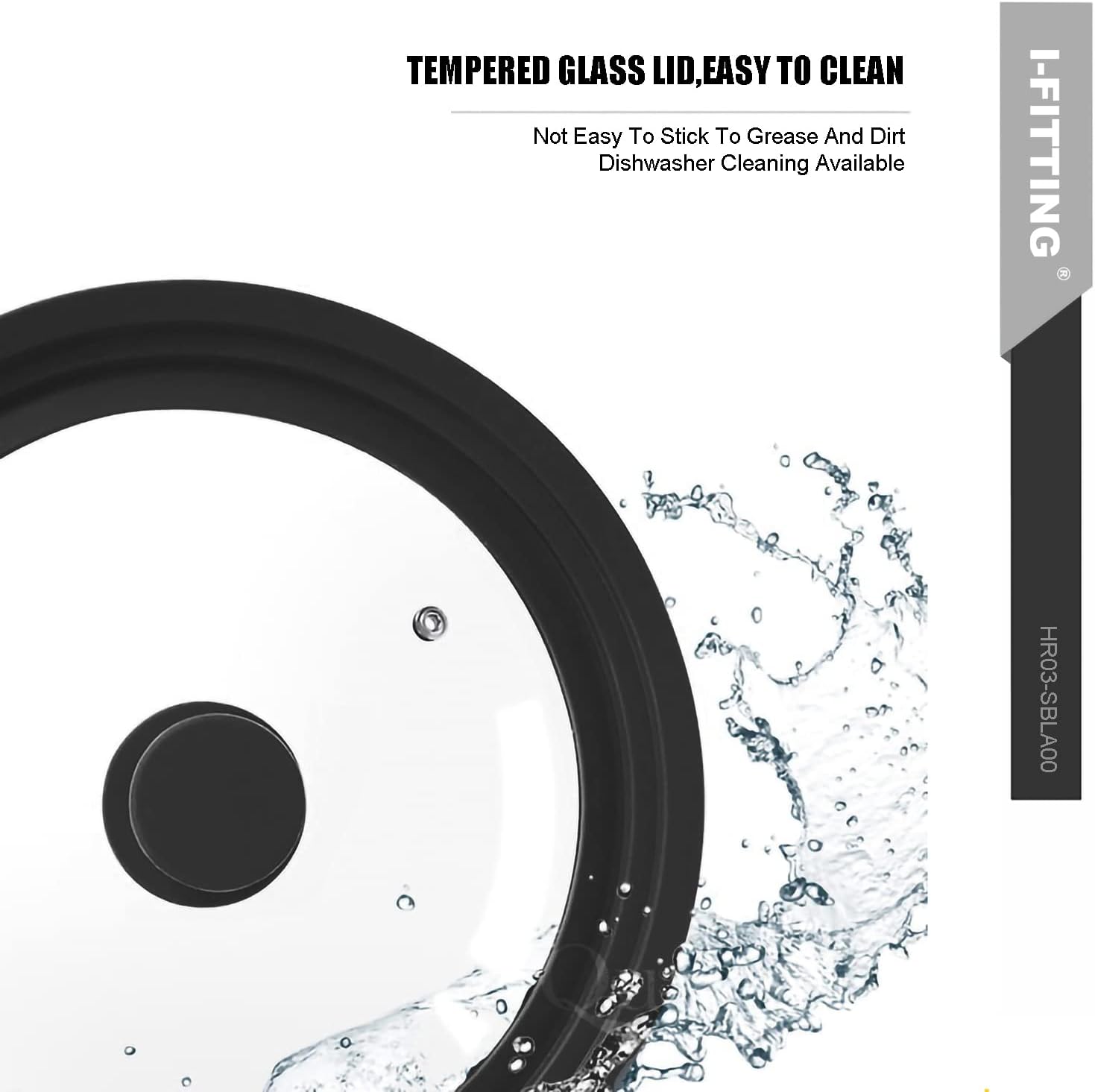 Tapa universal para ollas, sartenes y sartenes, vidrio templado HR Huare Technology con borde de silicona resistente al calor, apto para