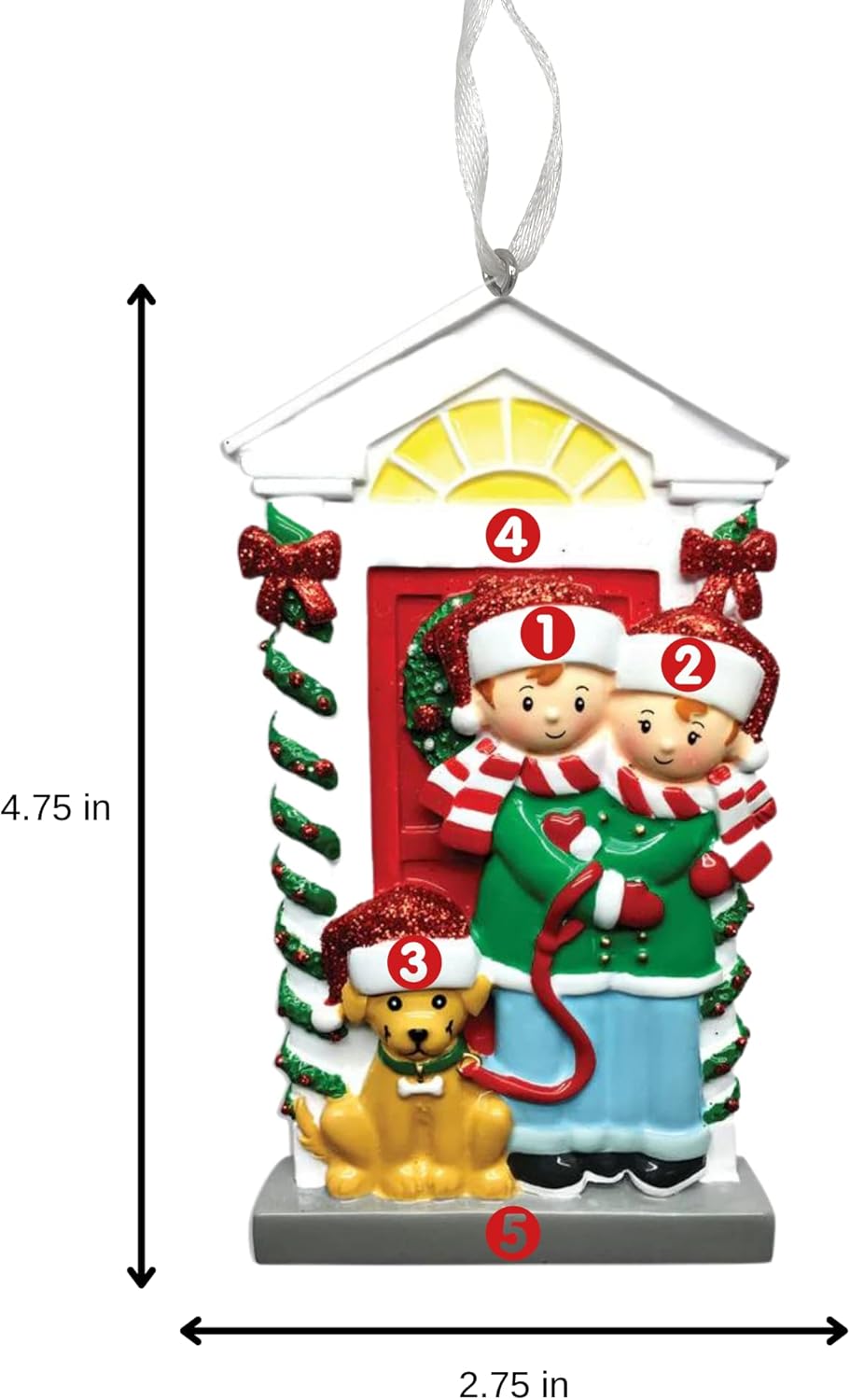 Adorno personalizado 2023 para pareja con perro, adorno para árbol de Navidad, decoración artesanal personalizada, adorno de boda, personalización