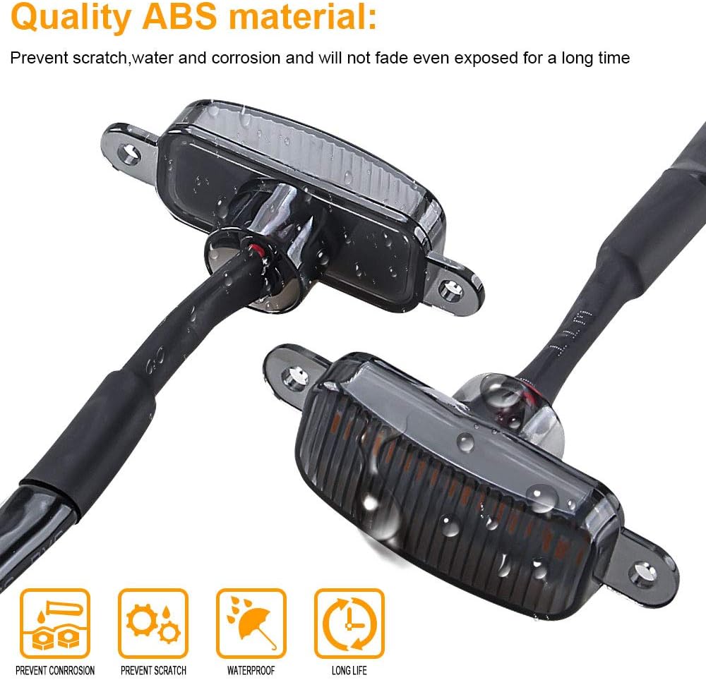 Sidaqi 4 luces LED de 12 W ámbar para rejilla delantera de automóvil, luces de circulación diurna ámbar, DRL, cubierta de parachoques delantero,